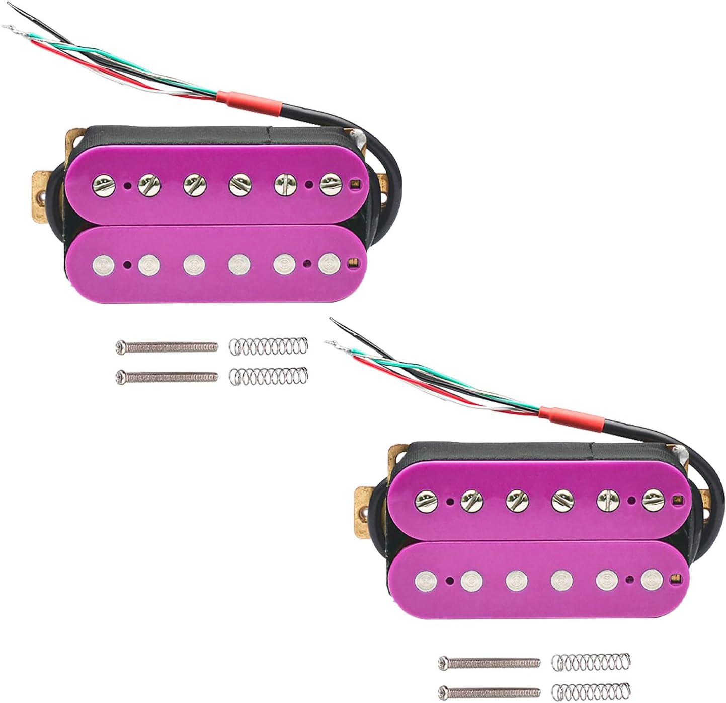 2PCS 50/52mm Ceramic Magnet Electric Guitar Humbucker Pickups Double Coil Guitar Bridge Pickup & Neck Pickups Set (Purple)