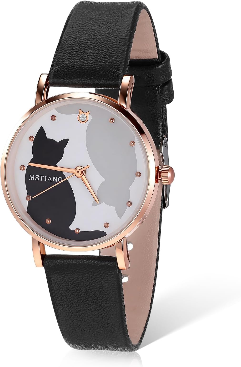 Kids Watch, Girl Watch Children Watches Classic Leather Strap Wrist Watch Cute Cartoon Cat Pattern Watch for Kids (Purple)