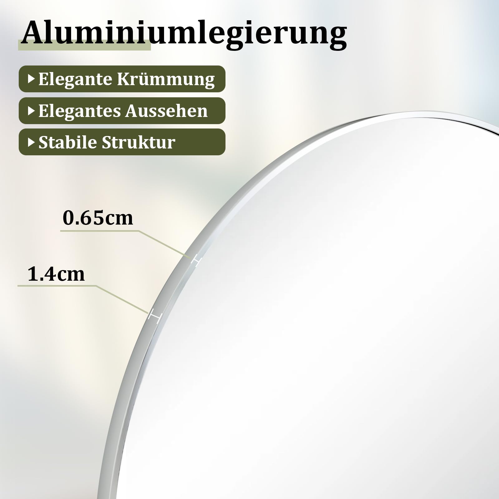 BEAUTYPEAK Großer Ganzkörperspiegel 192x115 cm, Bogen Standspiege, Silber | Stehspiegel Hängend oder lehnend an die Wand, Groß Bodenspiegel mit Ständer für Schlafzimmer, Wohnzimmer oder Ankleidezimmer