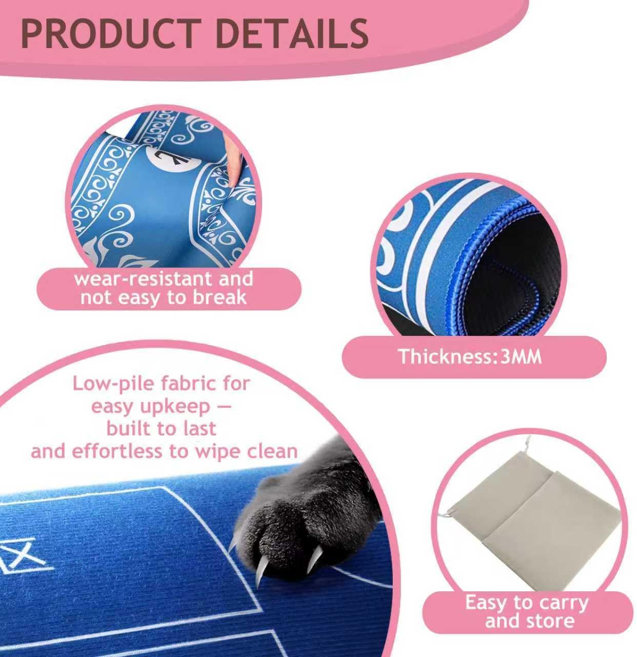 anabox Mahjong Mat with Rules for Table,Travel Mahjong Set,Non-Slip and Silent,Comes with 3 Dice and 1 Mahjong Mat Storage Bag,Scoring Coins,Mahjong Cards 2025 (Multicolor1)