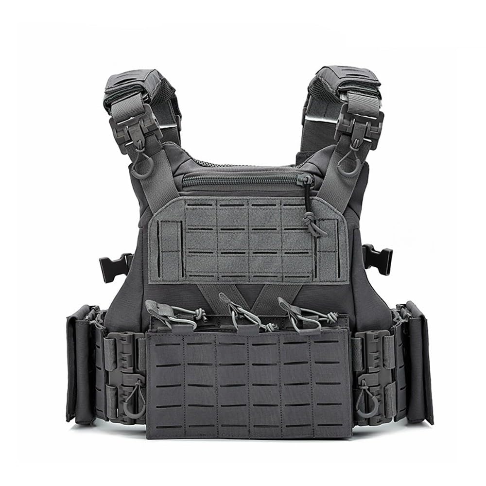 Chaleco Táctico Ligero Ajustable,Chaleco Airsoft De Poliéster 1000D con Bolsillos Modulares MOLLE para Paintball Caza Senderismo Entrenamiento Y Actividades Al Aire Libre