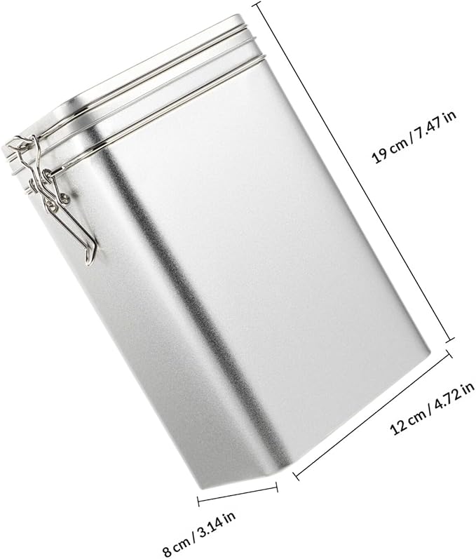 Frasco de Almacenamiento de Café Acero Airtight Estilo Vintage Plateado miniatura 3