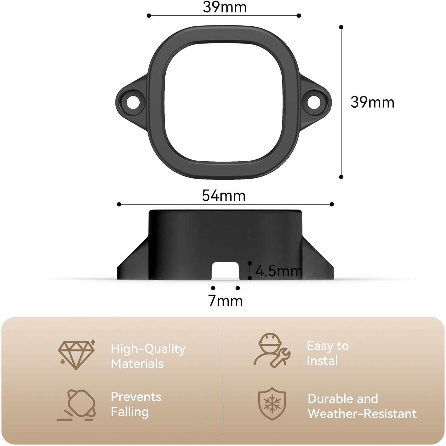 FORHOGAR 60PCS Mounting Brackets Compatible with Govee Outdoor Lights Pro H706, Light Clips for Govee Permanent RGBIC LED Lights, 3M Glue Replacement, Outdoor Lights Decor Extension(Black)