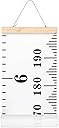 Mibote Baby Growth Height Chart Handing Ruler Wall Decor for Kids, Canvas Removable Height Growth Chart 79" x 7.9" (Black & White)