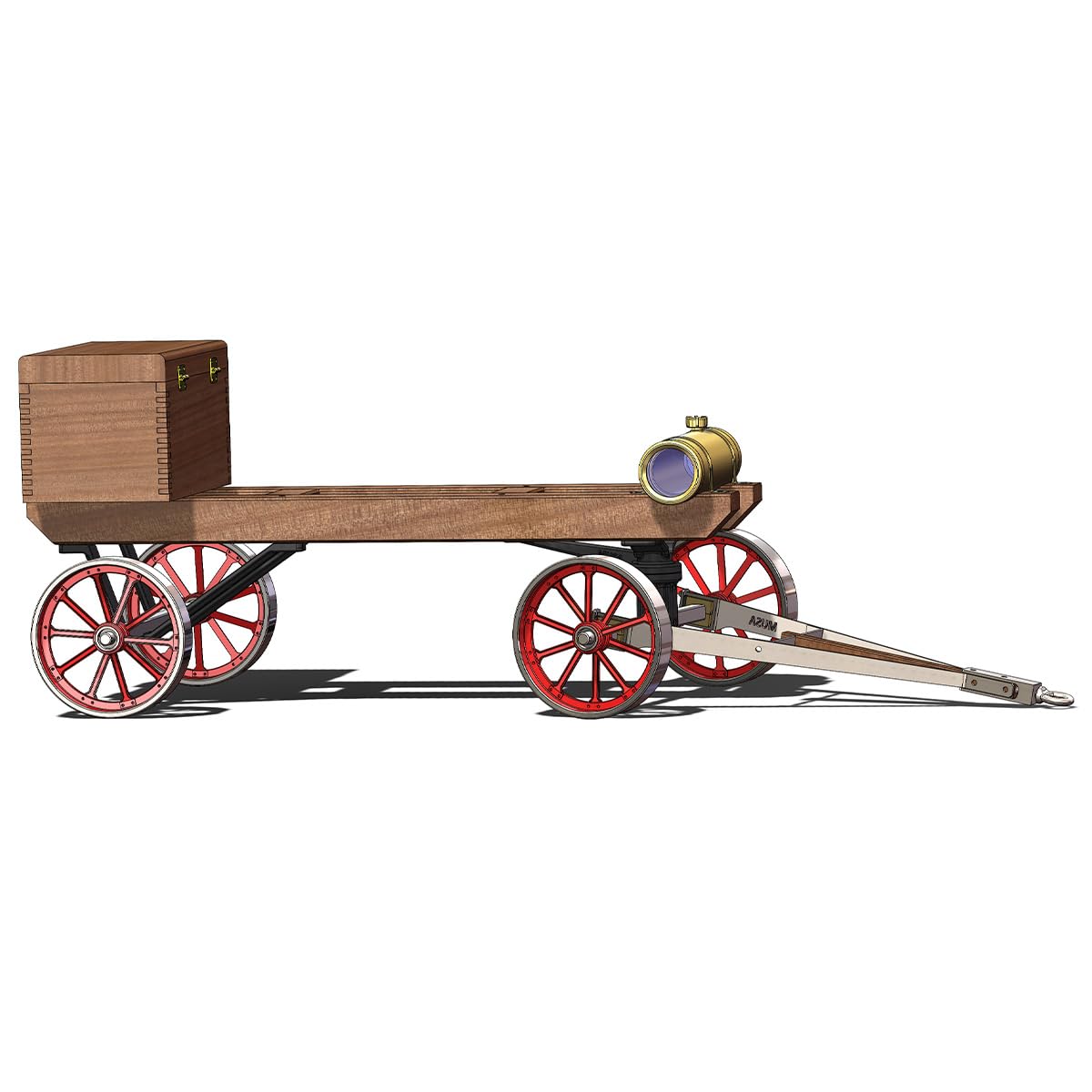 Metall 4-Rad-Lenkung Flachbett Transportwagen für HM-01 Hit and Miss Motor Modell + (Grundausstattungskasten+Kraftstofftank+Ölrohr) Zubehör-Triade + (CDI-Zünder+Zündkerze) Kit