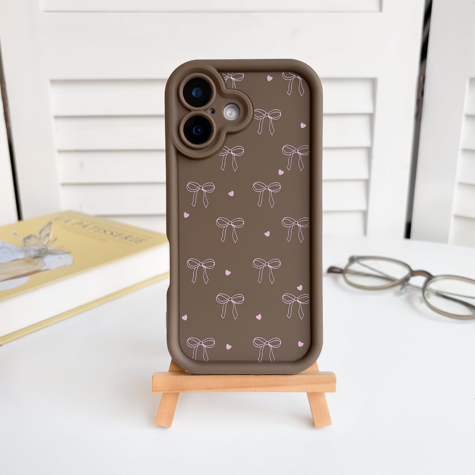 Amazon.co.jp: NITOP iPhone 16 Plus対応 ケース キュート ピンク ボウ 