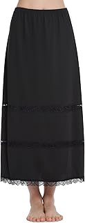 Half Slip for Women Under Dresses Full Length Long Under Skirt with Lace 36"