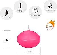 Vista 7 de Zest Candle Velas flotantes de 24 piezas, 1.75 pulgadas, rosa intenso