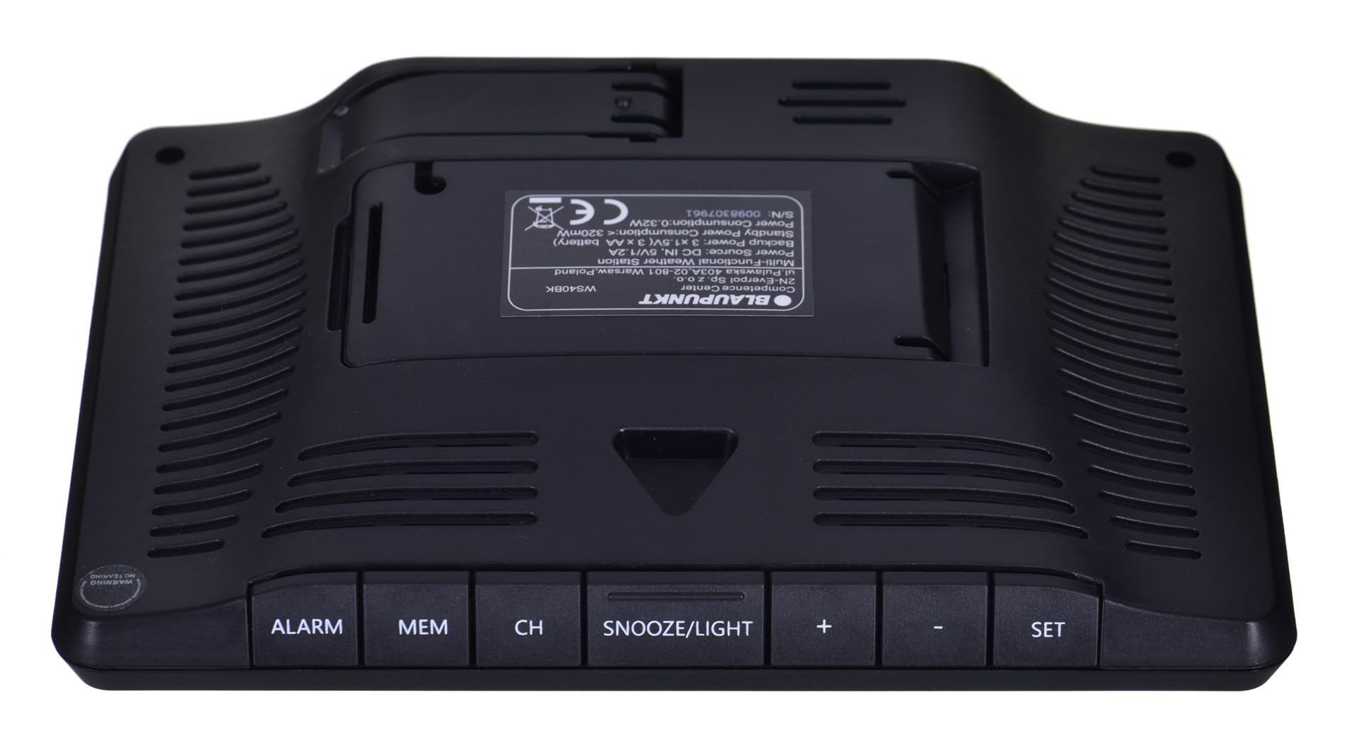 Blaupunkt WS40BK Wetterstation mit 3 externen Temperatur- und Luftfeuchtigkeitssensoren LCD-Display