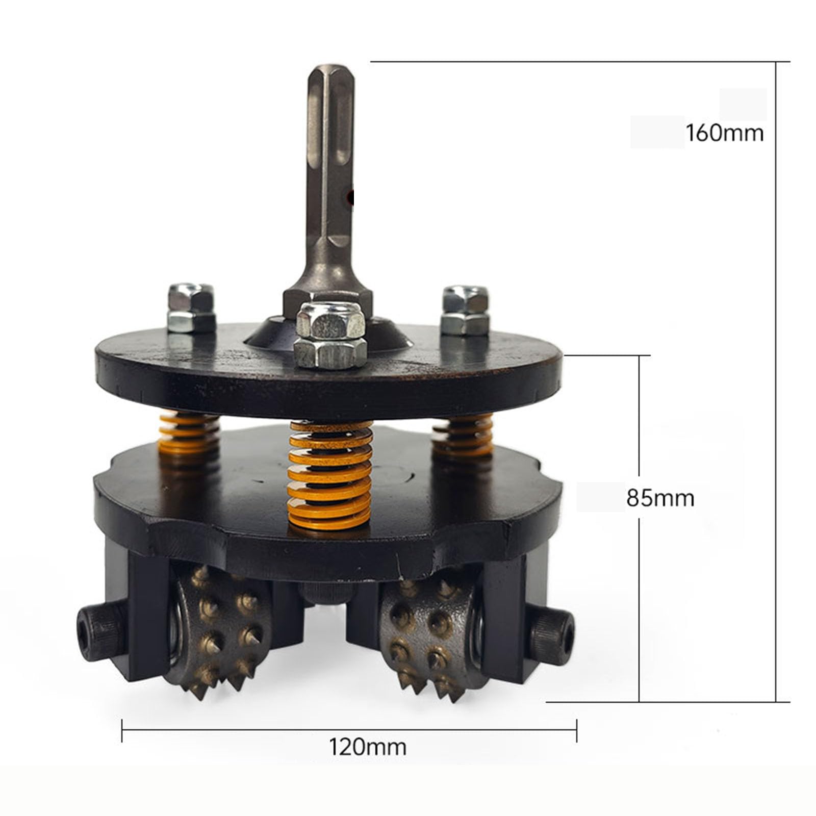 Elektryczny chwytak do betonu, ręczny młot obrotowy 800 W, z 3-głowicową tarczą szlifierską ze stopu 120 mm, głębokość tarcia 1~3 mm, do szorstkowania betonu i młotkowania kamiennego