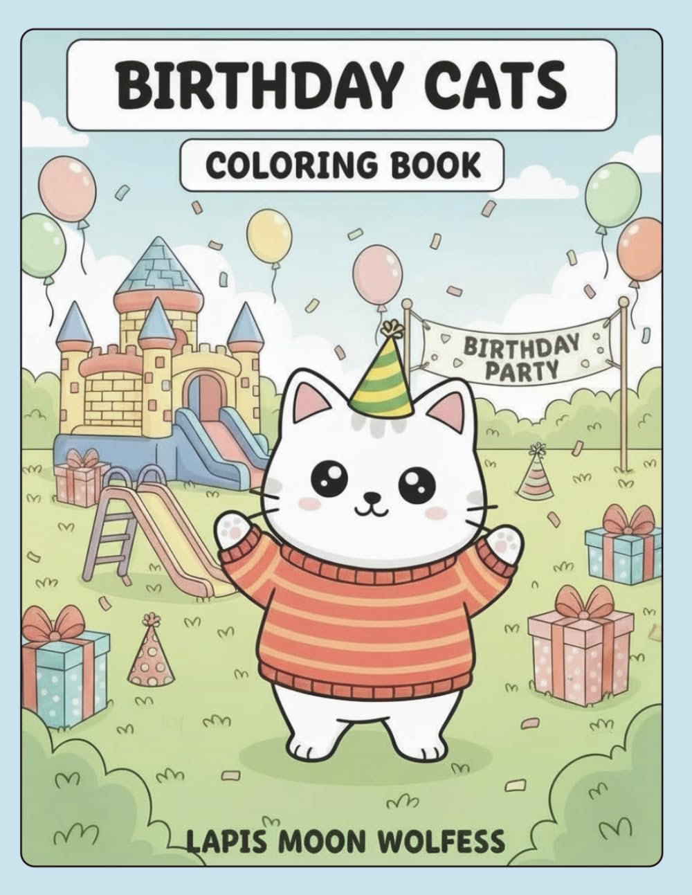Birthday Cats Coloring Book: Cute Birthday Party Cats – Cakes, Balloons, Presents, Party Hats, Candles and Fun Celebration Scenes (The Cats Coloring Book Series)