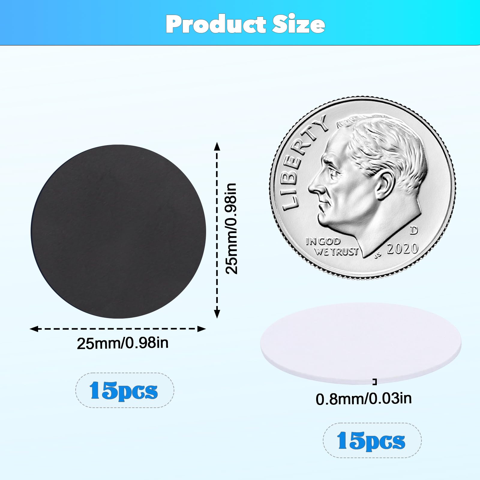 JIANTA 30 sztuk znaczników NFC z pudełkiem do przechowywania, puste naklejki NFC z samoprzylepnym tyłem, układ Ntag215, znacznik NFC kompatybilny z TagMo i Amiibo, 2,5 cm, czarny/biały
