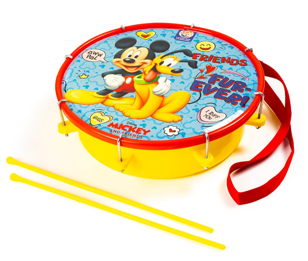 Ratna’s Disney Tasha Senior Mickey & Friends Printed Musical Instrument Toy Drum Set with 2 Sticks & Hanging Strap for Kids Ratna’s Disney Tasha Senior Mickey & Friends Printed Musical Instrument Toy Drum Set with 2 Sticks & Hanging Strap for Kids