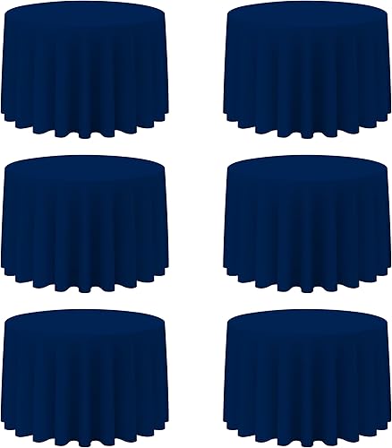 Miniatura 36 de BRILLMAX 4 paquetes de manteles redondos de 132 pulgadas color marfil - manteles circulares a granel de lino y poliéster lavables para mesa