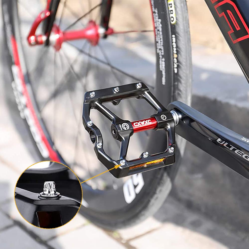 Pedali Bici WEST BIKING In Lega Di Alluminio Con Cuscinetti DU - Piattaforma 9/16 - Nero