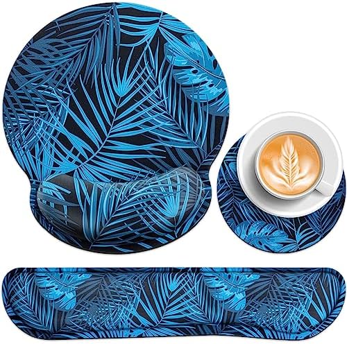 Acezeek 3-IN-1 Mouse Mat Set,Mouse Pad Wrist Support,Keyboard Wrist Rest,Keyboard Mat with Anti-Skid,Ergonomic Mousepad Pain Relief,Memory Foam Keyboard Wrist Support for Games office Home