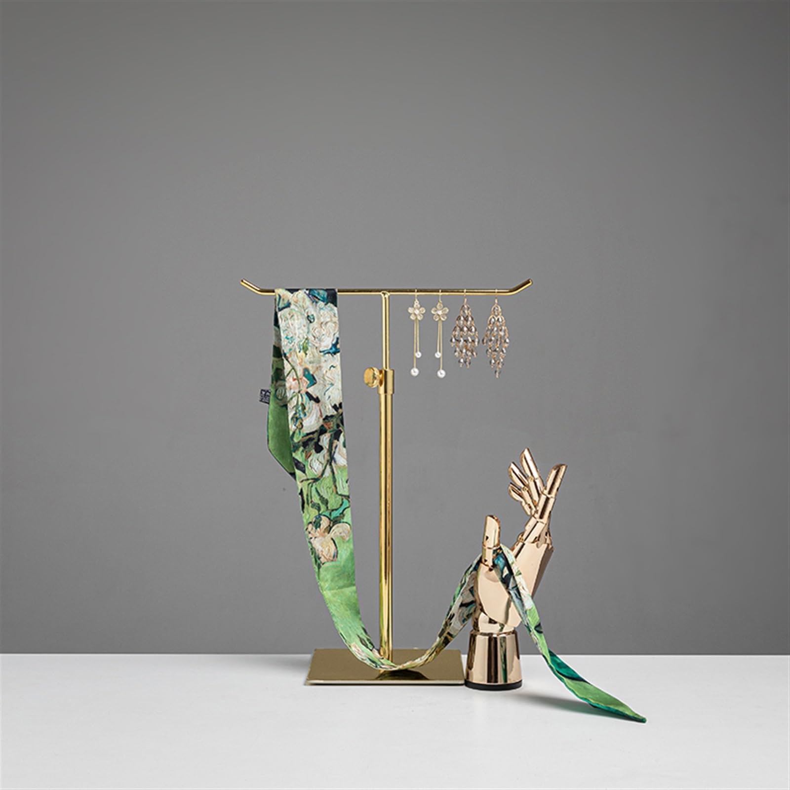 Expositor de Joyas - Soporte metálico en Forma de T para Collares, Pendientes y Pulseras - Organizador de Mesa para Colgantes y Accesorios
