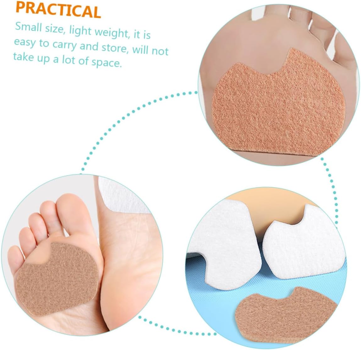 Beaupretty 24pairs Thick Forefoot Pads for High Heels Reusable Metatarsal Cushions for Women Comfortable Foot Support Inserts for Dancers and Everyday Use