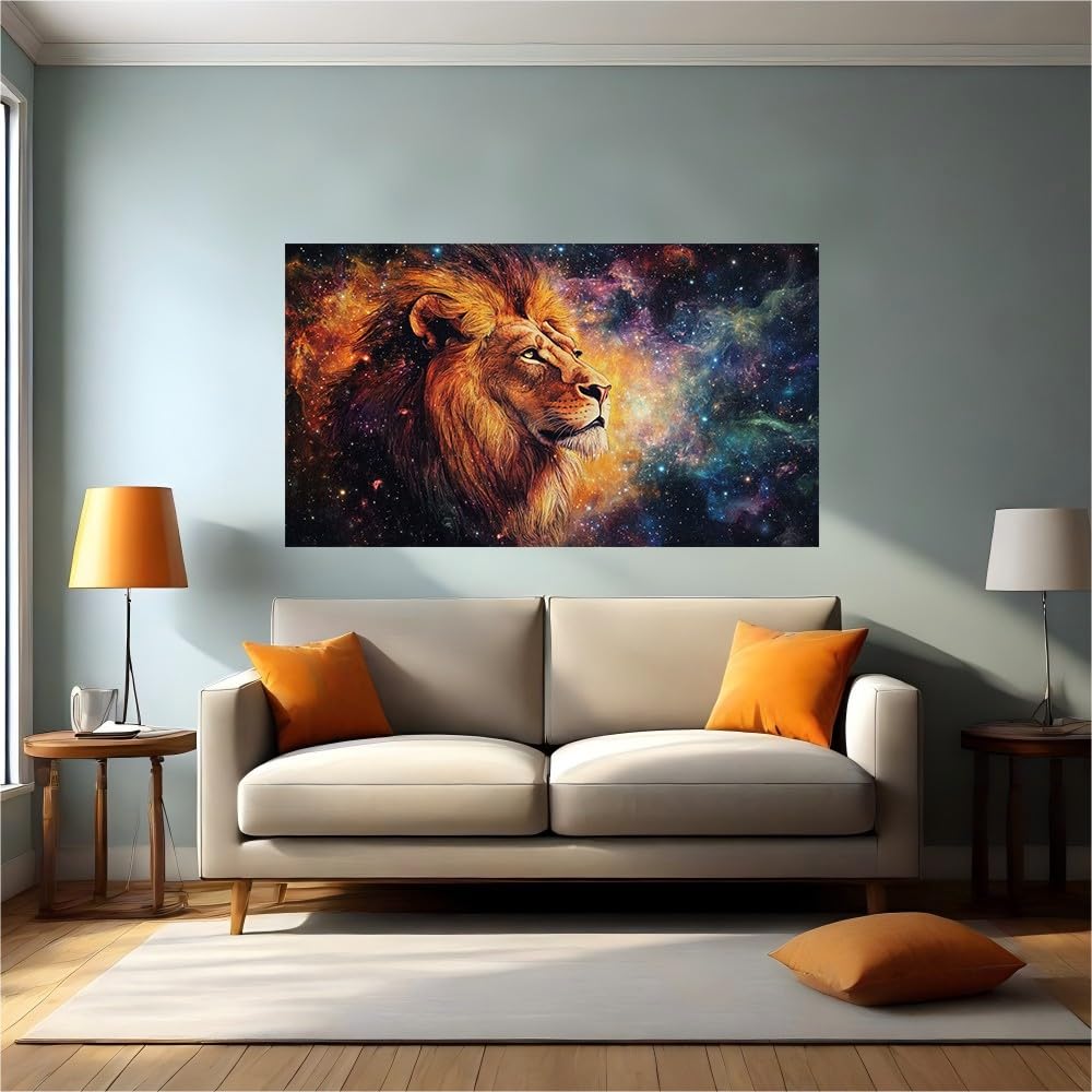 Calcomanías de pared león autoadhesivas de vinilo lavable