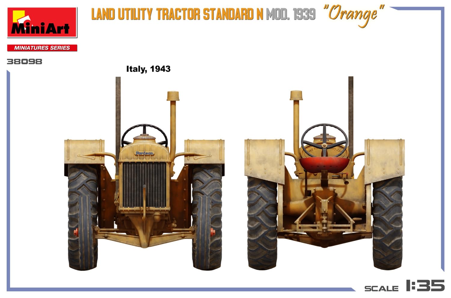 Mini-Art MA38098 Land Utility Traktor Standard N Orange 1939 Modell, Kunststoffmodell