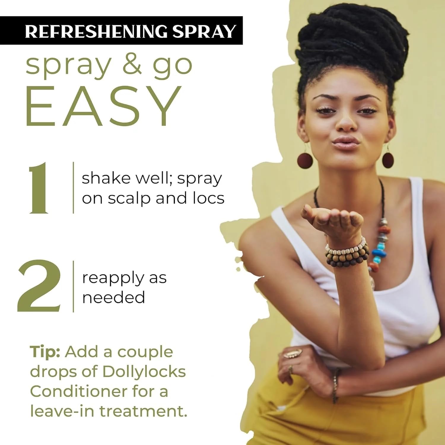 Dollylocks Refreshening Spray for Locs, Braids, Extensions, Dreadlocks | Plant-based, Residue-free, Sulfate-free | Refresh Moisturizing Scalp Relief | Variety Set | 1 oz (Pack of 6)