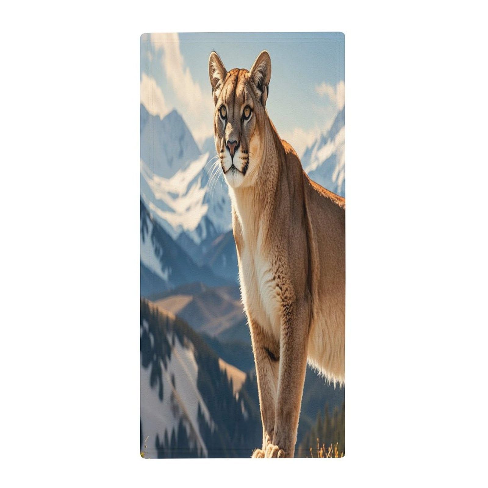 FekiLoot Panther & Mountain Lion Bath Towel Super Soft Highly Absorbent Bath Towel Fashion Quick Drying Bathroom Towel Soft Large Fingertip Towels for Bathroom Gym Travel Camp Pool