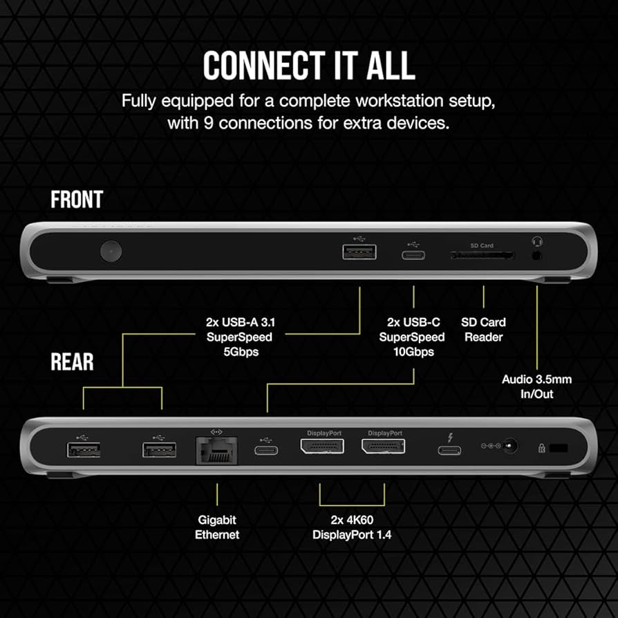 Amazon.com: Corsair TBT100 DP Thunderbolt™ 3 Dock with