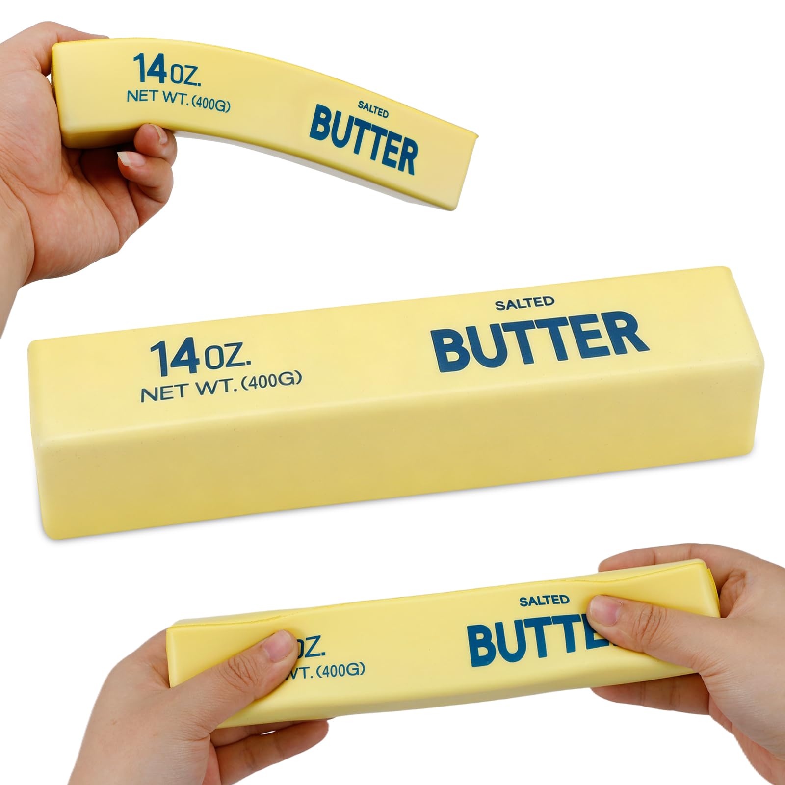 Photo 1 of 14 OZ Giant Butter Squishy-Slow Rising Stress Relief Toy for Adults & Kids, Big Butter Squishy Jumbo Squeeze Sensory Toy, Soft PU Foam Fidget Toy ( 8.7*1.8*1.8 inches)
