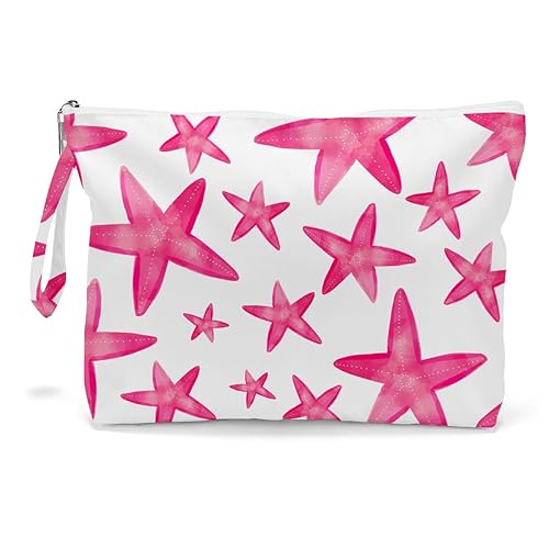 Fokongna Bolsa húmeda y seca, bolsa de maquillaje, bolsa de pañales impermeable grande bolsa de cosméticos de viaje, estrella de mar, playa, arco