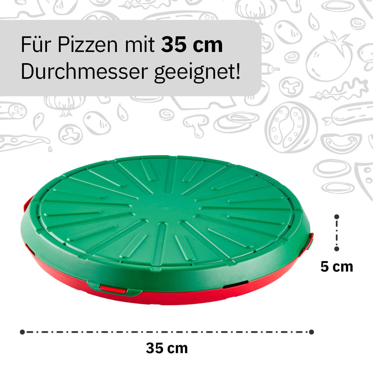 Mehrwegverpackung/Transportbox für Pizza und andere Lebensmittel | Mehrwegpizzabox to Go | Nachhaltiger Pizzakarton oder Essenstransportbehälter/- Aufbewahrungsbox (5)