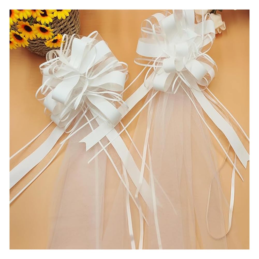 Fiocchi Decorativi Per Sedie Da Matrimonio, 24 Pezzi, 80 Cm, In Tulle Con Strass Oro, Per Corridoio E Cerimonie - 3