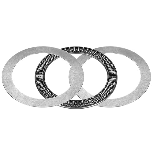 Miniatura 17 de uxcell AXK80105 Needle Roller Thrust Bearings with 2 Washers, 80mm Inner Diameter, 105mm OD 4mm Width Chrome Steel