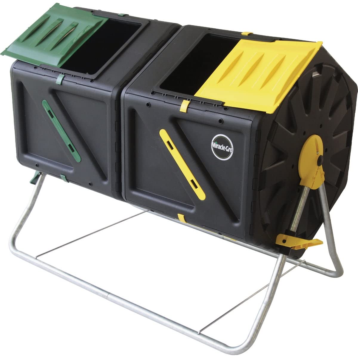 Miracle Gro Dual Chamber Tumbling Composter, 105 L/27.7 Gallon Each Chamber