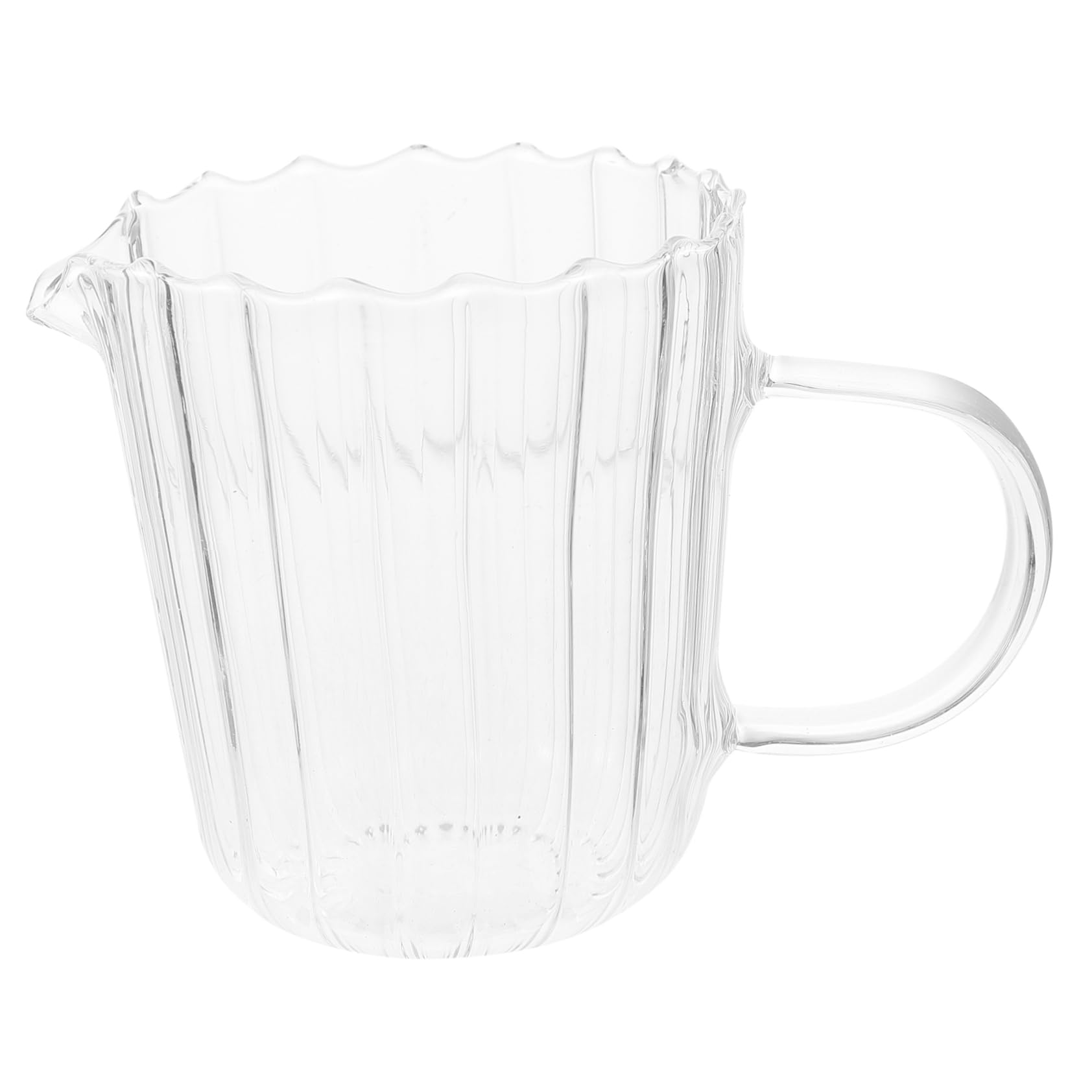 Cabilock Small Milk Jug Clear Container Kitchen Sink Mats Milk Pouring Jug Sugar Creamer Espresso Shots Clear Coffee Mug with Lid Espresso Ground Beverage Pitcher Mug Glass Transparent