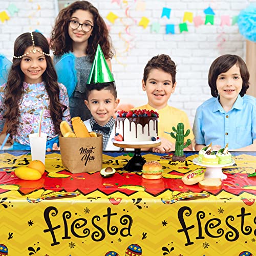 Fiesta Plastic Tablecloths - 3 Pcs 54” X 108” Cinco De Mayo Table Cover, Disposable Table Decorations For Mexican Family Dinner Taco Night Mexico Holiday West Themed Party Kids Classroom Activities #TOP7