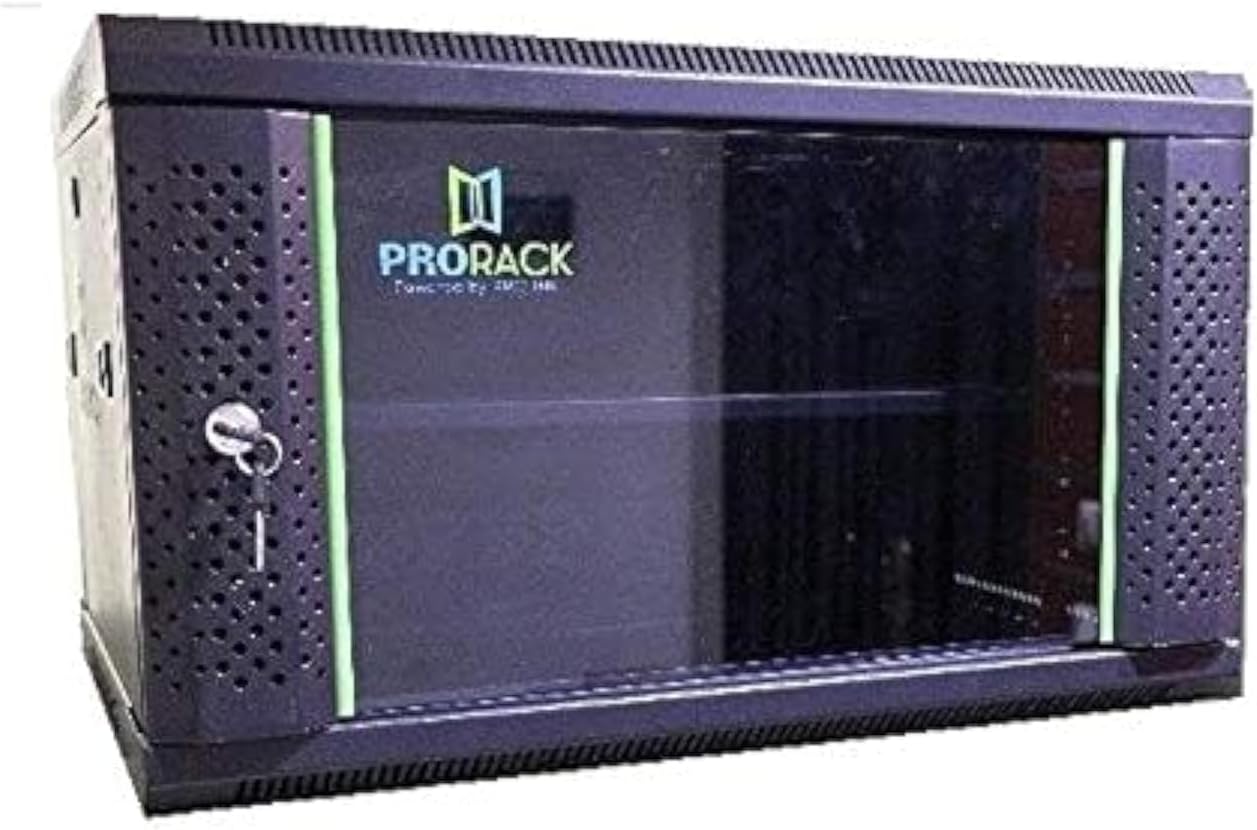 ProRack 6U 600x450 Wall Mount Cabinet with Glass Door, 1 Fan, 1 Shelf ...