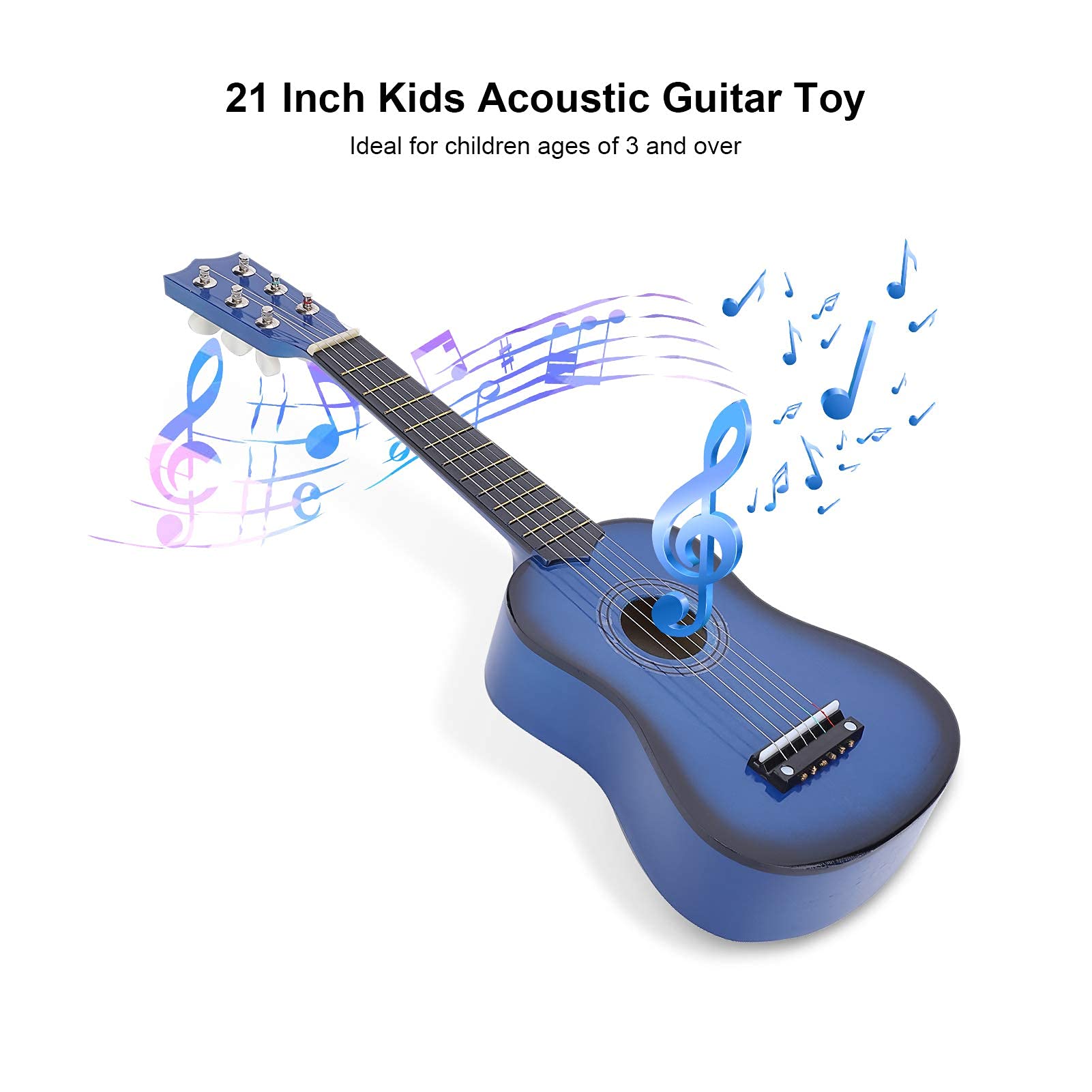 Ukulélé 21 pouces pour enfants débutants, guitare de concert 6 cordes guitare acoustique classique guitare enfants pour enfants adultes débutants