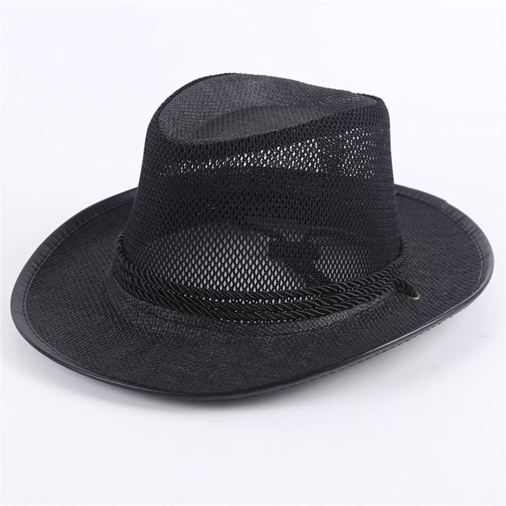 Cappello da Cowboy Occidentale da Uomo in Rete Traspirante Cappello da Esterno per Uomo Cappello Estivo da Spiaggia al Mare da Campeggio Cappello da Sole da Uomo (Color : 3-pack, Size : 56 * 58cm) (3