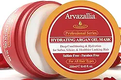 Arvazalllia Máscara Hidratante com Óleo de Argan – Hidratação Profunda, Brilho e Maciez para Todos os Tipos de Cabelo – 250ml