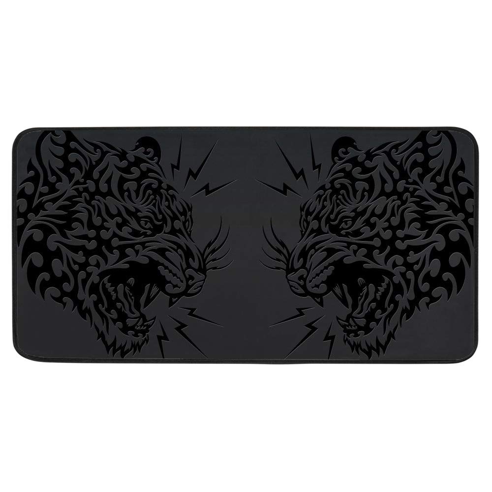 Alfombrilla de cocina antideslizante lavable de 39x20 pulgadas con estampado de tigre