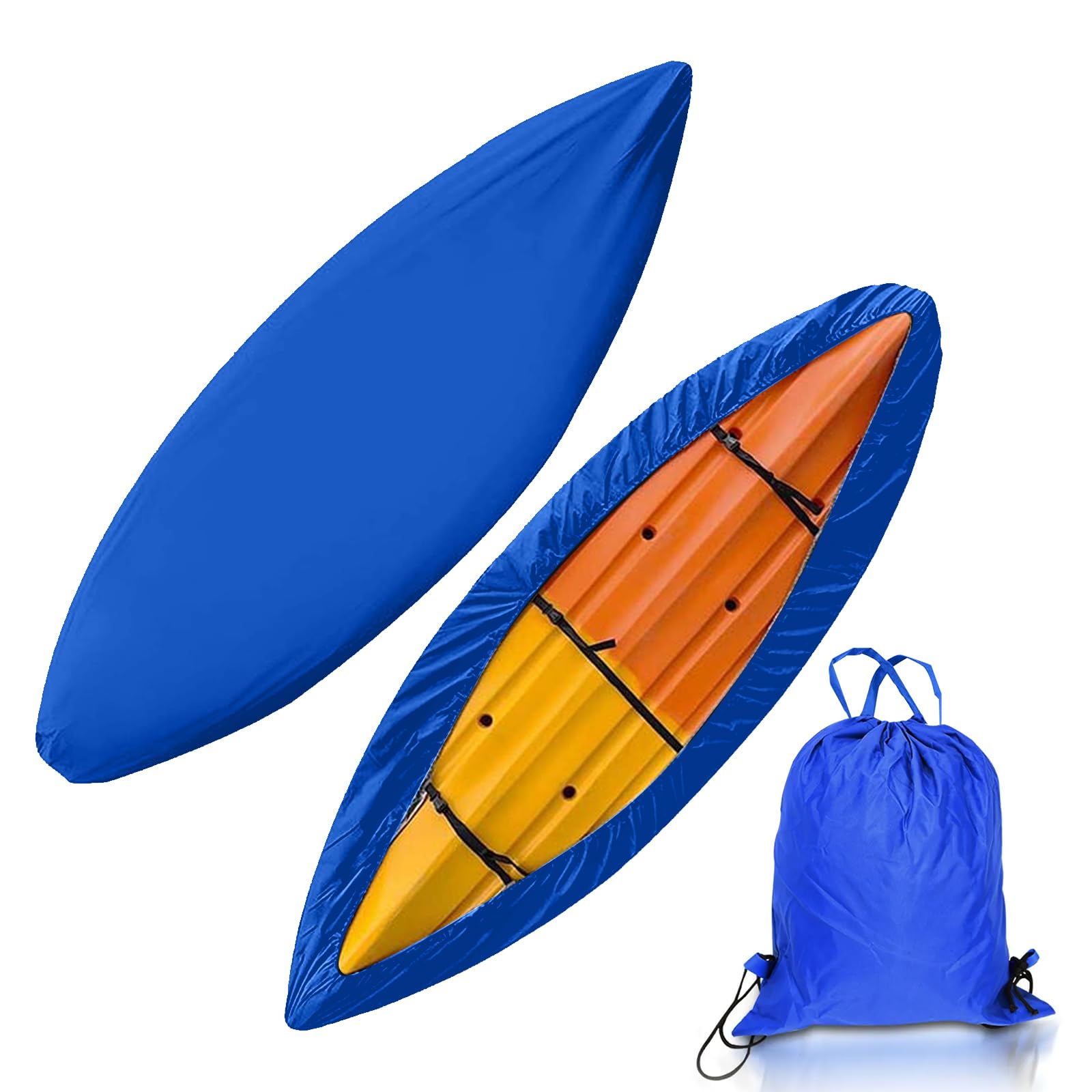 Opaltool 420D Thickened Kayak Canoe Cover, Waterproof Durable Canoe Storage Dust Cover UV Protection Sunblock Shield for Fishing Boat/Kayak/Canoe/Paddle Board (4.6~5.0m/15.1ft~16.4ft)