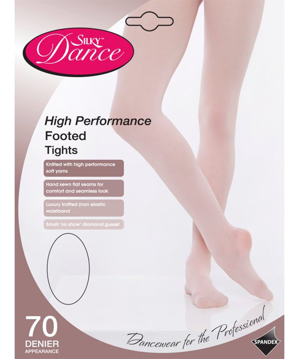 Silky Theatrical Pink High Performance Childrens Footed Dance Ballet Tights 70D - Pink Age 7-9