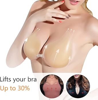 Soutien-Gorge Adhésif Réutilisable En Silicone Push Up - Invisible Sans Bretelles Dos Nu + Cache-Tétons, Idéal Robes Mariage & Soirée
