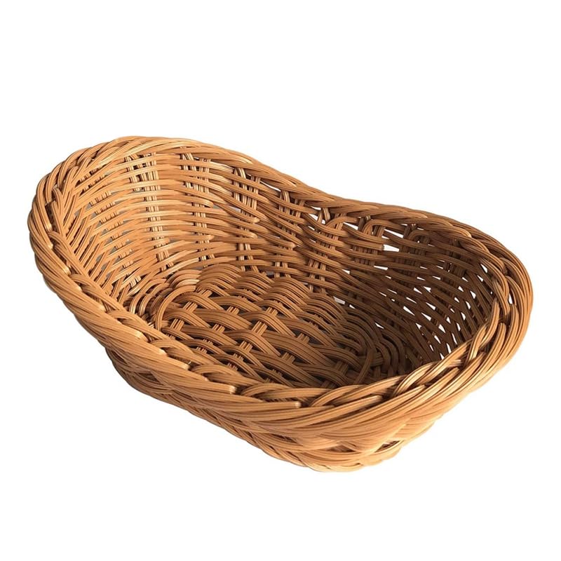 Stojaki na owoce 3-pakowy owalny wiklinowy kosz na owoce, wiklinowe kosze chleb, duże upominkowe do kuchni, ekspozycja centralna, przechowywanie chleba, owoców, warzyw