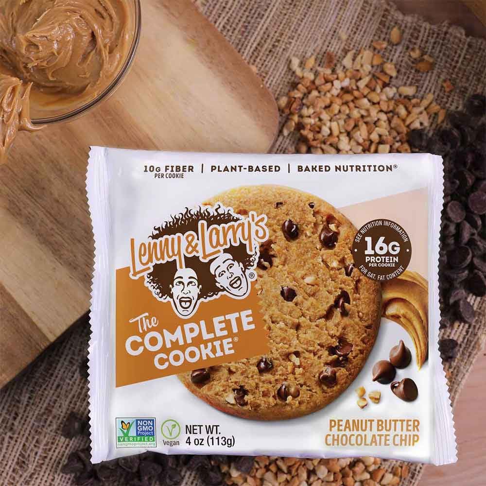 Lenny & Larry - Scatola Di Biscotti Completa (12x113g) - Biscotti proteici - Scatola di 12 biscotti proteici - Cioccolato al burro di arachidi