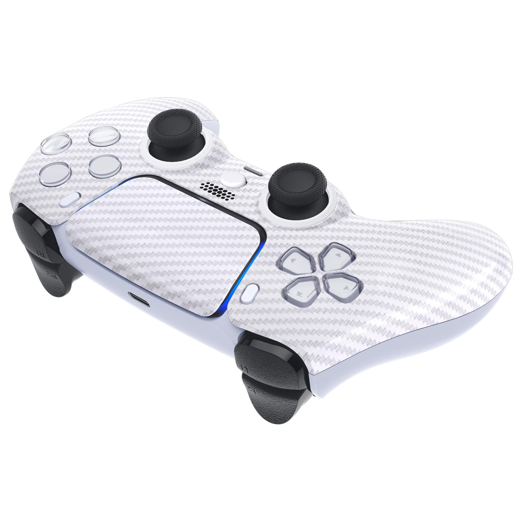 eXtremeRate Luna Rediseñado Carcasa Frontal con Panel Táctil Compatible con ps5 BDM-010 BDM-020 BDM-030 BDM-040 Carcasa Delantera Placa Frontal Funda Portectora(Fibra de Carbono Blanco) — view 9