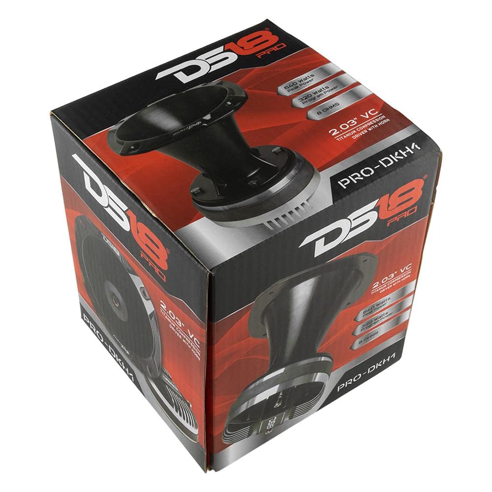 DS 18, Pro-DKH1 PRODKH1 Driver de compresión de bocina Cuadrada 16,2 x 16,2 cm 320 vatios rms 640 vatios máx 8 ohmios 108 dB, Bobina móvil de 2,03 inch, 1 Pieza