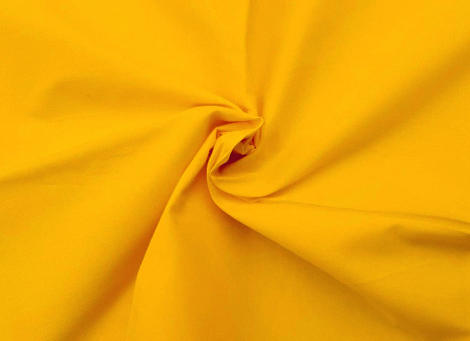 ladyline Plain Solid Lawn Fabric by Yard Pre Cut Dyed Material DIY Craft Clothing 3-Yards 44" inches Wide (108 x 44 inches, Yellow-Gold 3y) โ image 1