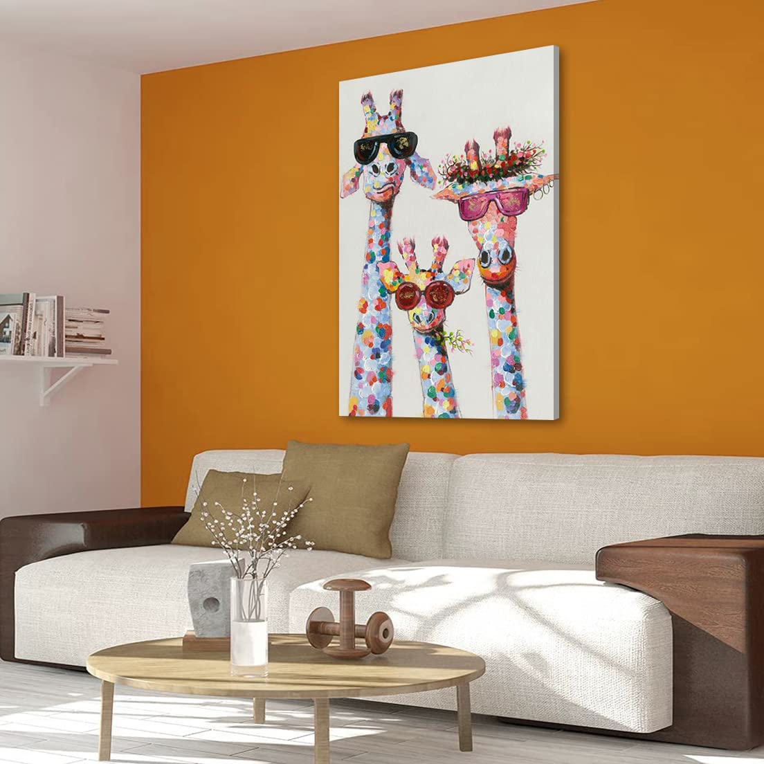 Amazon.co.jp: インテリア アートポスター 絵画 メガネで面白いキリン