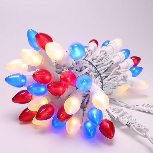 Miniatura 8 de novrose Guirnalda de luces LED de Pascua multicolor C3 50 unidades luz pastel de Pascua 120 V certificación UL conectable para exteriores alambre